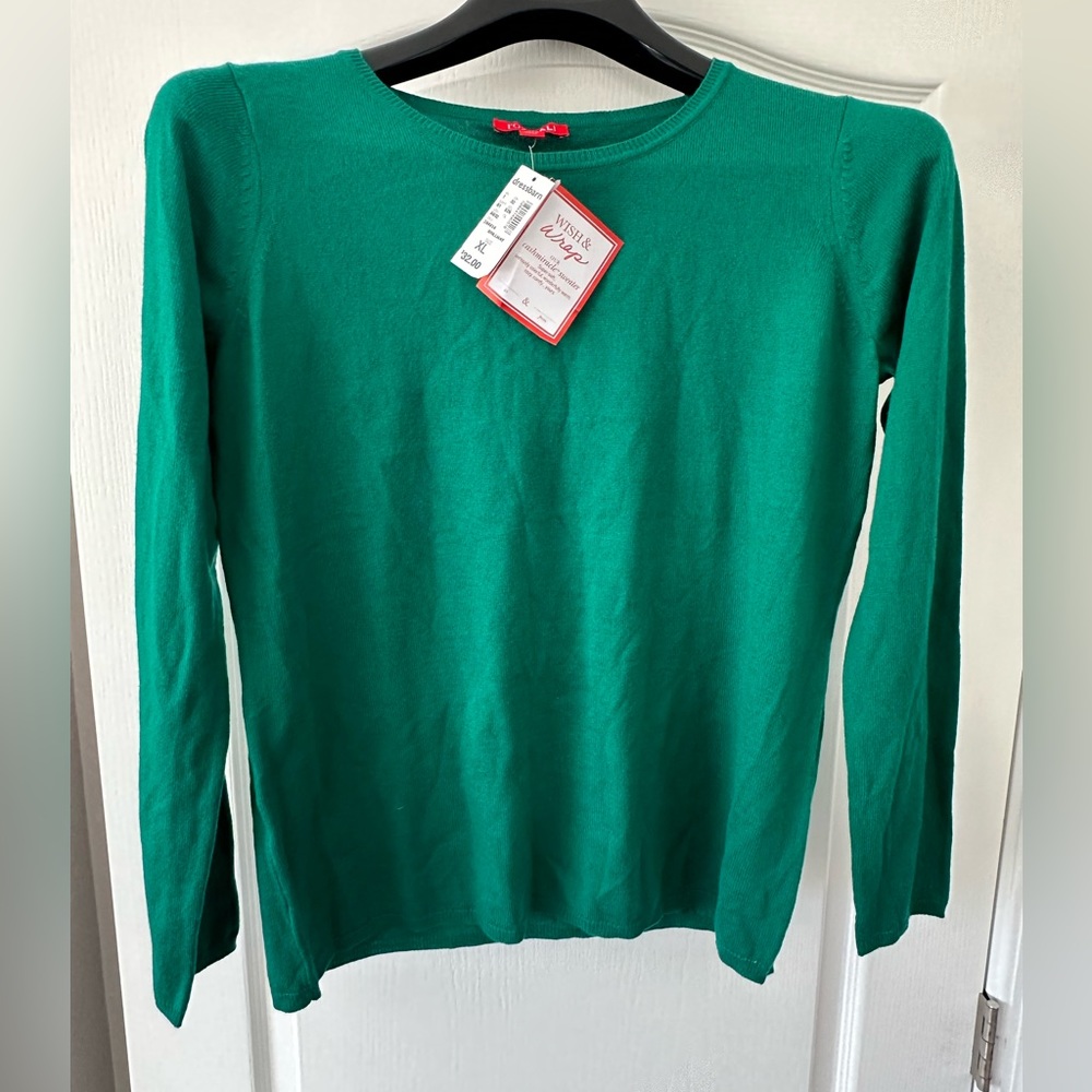 Roz & Ali Green Long Sleeve Sweater XL